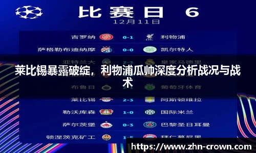 莱比锡暴露破绽，利物浦瓜帅深度分析战况与战术